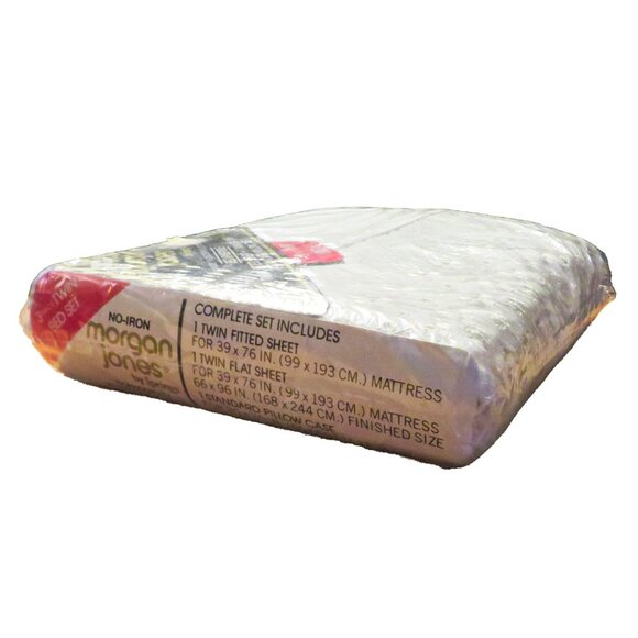 Vintage MORGAN JONES By Springs White Eyelet 3 Piece TWIN Bed Set New Sealed - Picture 6 of 6